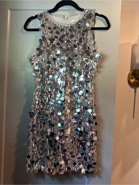 Petal & Pup Silver Paillete Party Dress